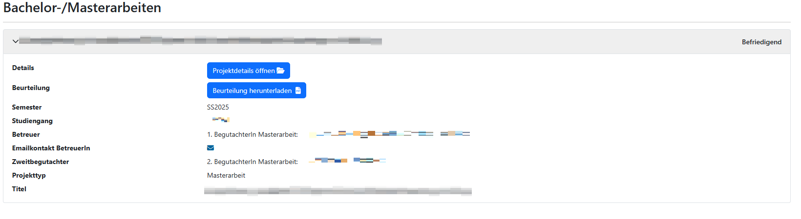 Studierende Projektarbeiten Übersicht Studierende Projektarbeiten Übersicht