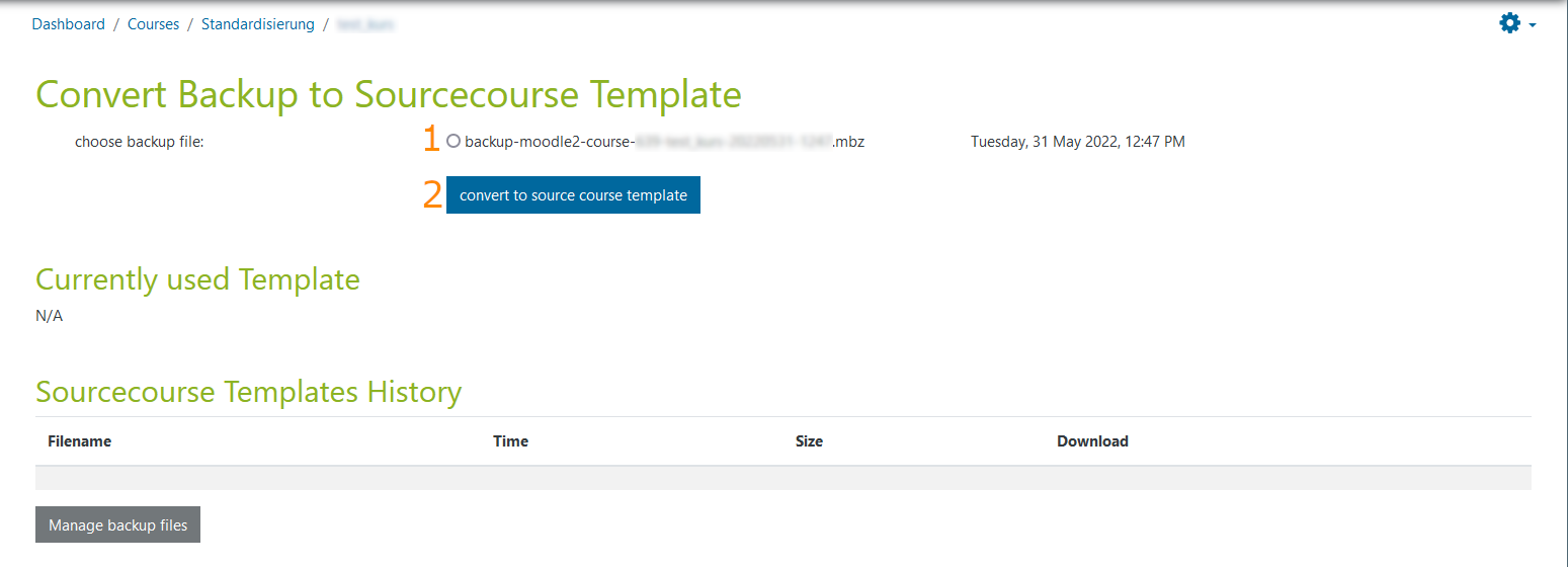 Convert backup to Sourcecourse Template