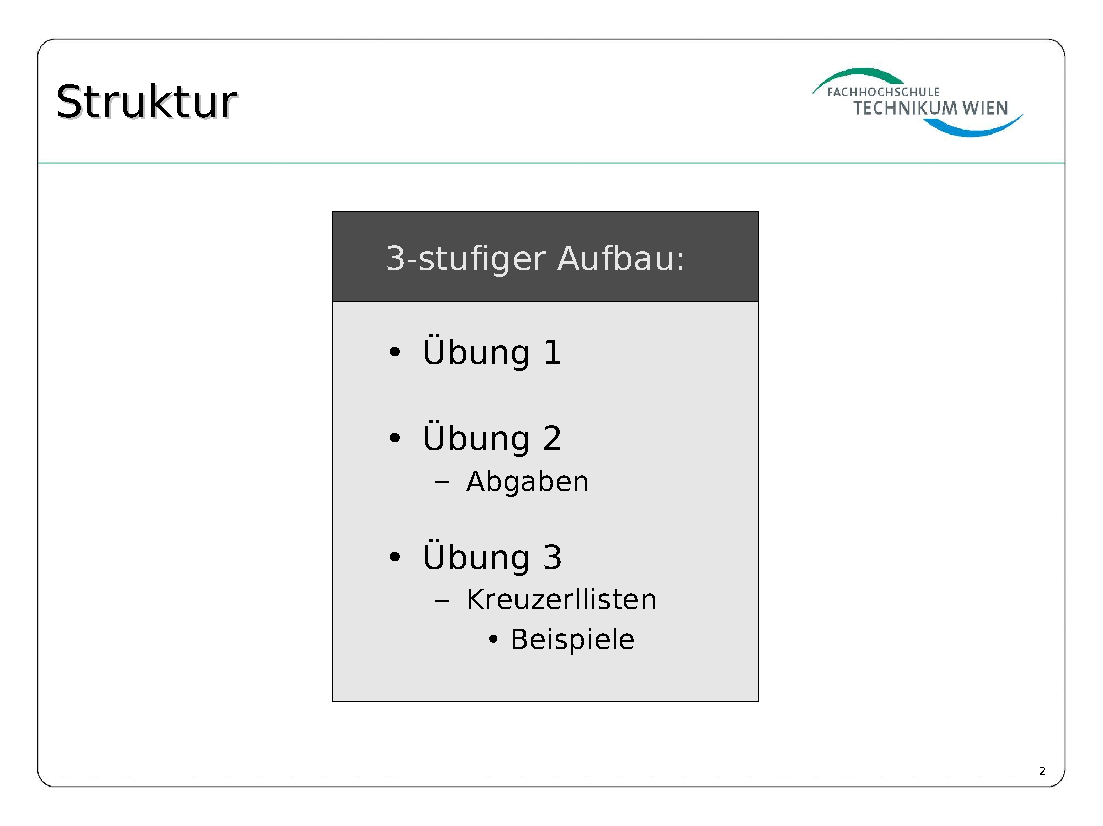 Präsentation: Struktur  Präsentation: Struktur